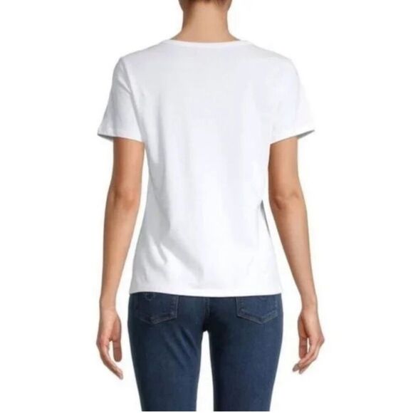 Revolve n:philanthropy White Harlow T Shirt Cutout Crewneck NWT Distressed - Picture 2 of 12